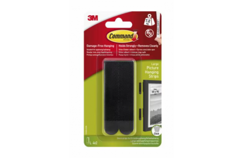 3M Command™ Large Picture Hanging Strips 7.2KG, 4 Sets - Black